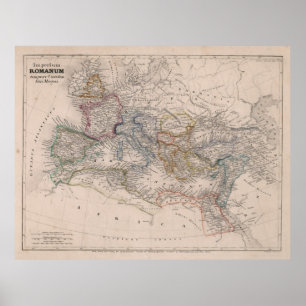 Poster Vintage Map of The Roman Empire (1852)