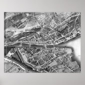 Poster Vintage Map of Zurich Switzerland (Devant)