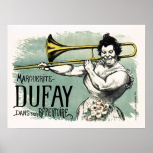 Poster Vintage Marguerite Dufay Trombone