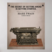 Vintage Mark Twain Quote and Typewriter