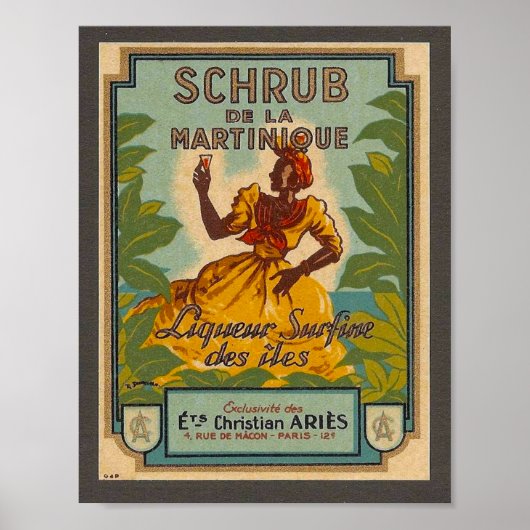 Poster vintage Martinique Travel (Devant)