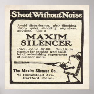 Poster Vintage Maxim Silencer et de 1920