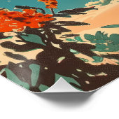 Poster Vintage Mediterranean Coast with Orange Bicycle (Coin)