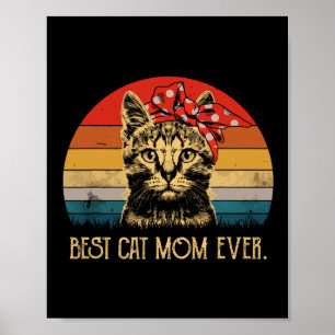 Poster Vintage Meilleur Chat Maman Jour Fun Mère Fête Mèr