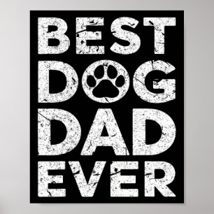 Poster Vintage Meilleur Chien Papa Jamais Fête des pères