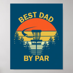 Poster Vintage Meilleur Papa Par Disc Golf Hommes Fête de