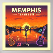 Poster Vintage Memphis Tennessee (Devant)