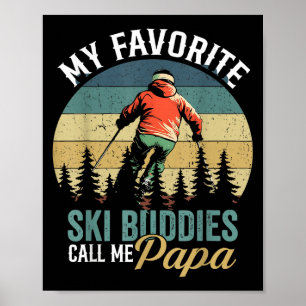Poster Vintage Mes Amateurs De Ski Préférés Appelez-Moi P