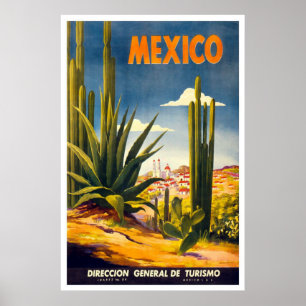Poster Vintage Mexico Travel Advertisement