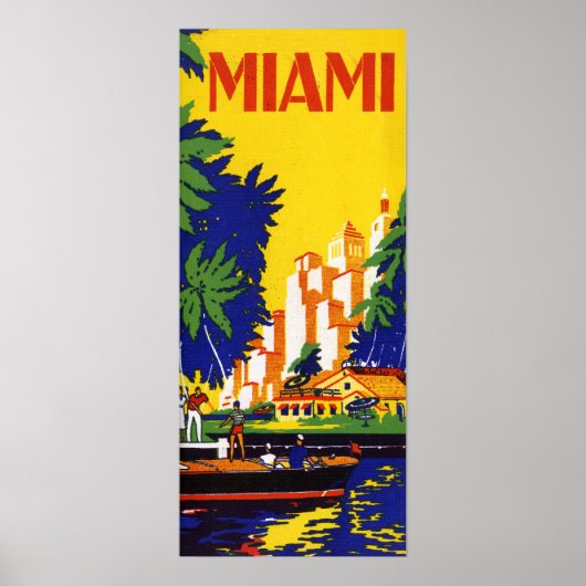 Poster Vintage Miami Florida Travel (Devant)