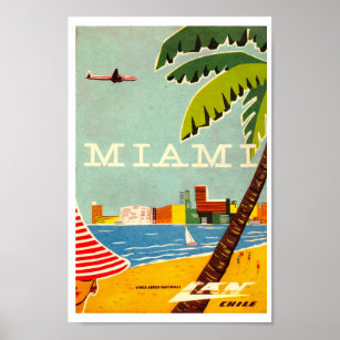 Poster vintage Miami Travel