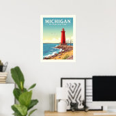 Poster Vintage Michigan (Bureau à domicile)