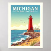 Poster Vintage Michigan (Devant)