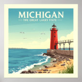 Poster Vintage Michigan (Devant)