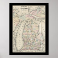 Vintage Michigan Map