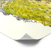 Poster Vintage Mignonne Imaginaire Papillon Fée avec aile (Coin)