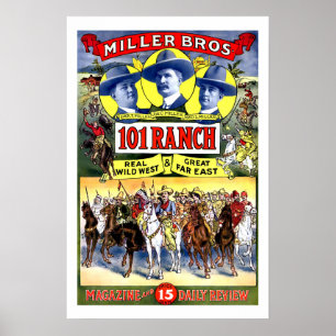 Poster Vintage Miller Bros. 101 Ranch Wild West Show