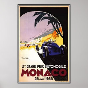 Poster Vintage Monaco  -