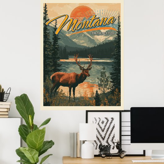 Poster Vintage Montana (Bureau à domicile)