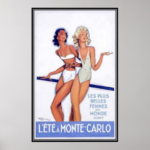 Poster Vintage Monte-Carlo, Monaco -