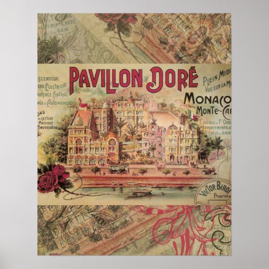 Poster Vintage Monte Carlo Travel (Devant)