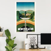 Poster Vintage Montecatini annonce de voyage italienne (Bureau à domicile)