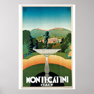 Poster Vintage Montecatini annonce de voyage italienne