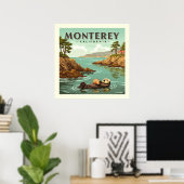Poster Vintage Monterey Californie (Bureau à domicile)