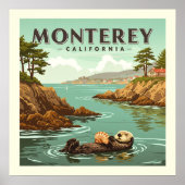 Poster Vintage Monterey Californie (Devant)