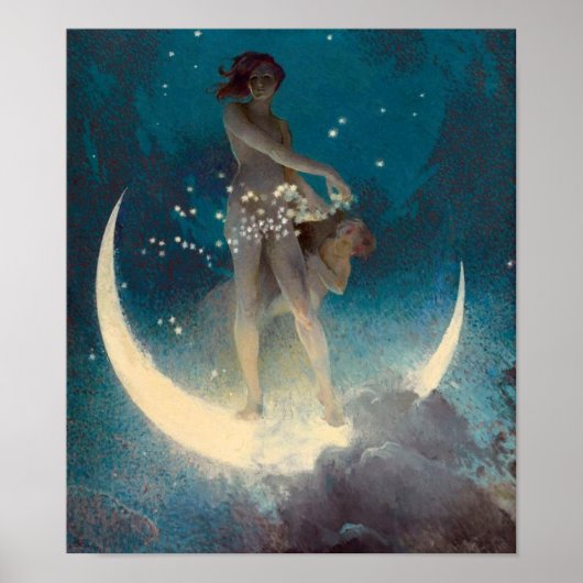 Poster vintage Moon and Stars (Devant)