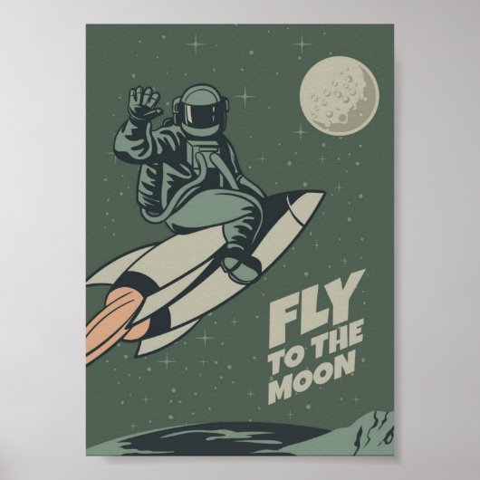 Poster vintage Moon Travel (Devant)