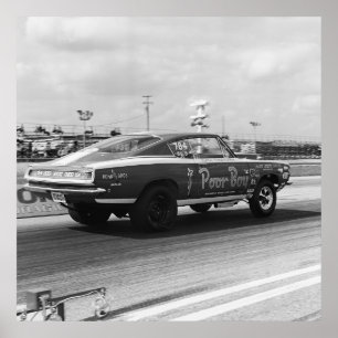 Poster Vintage Mopar Drag - Cuda - Pauvre garçon