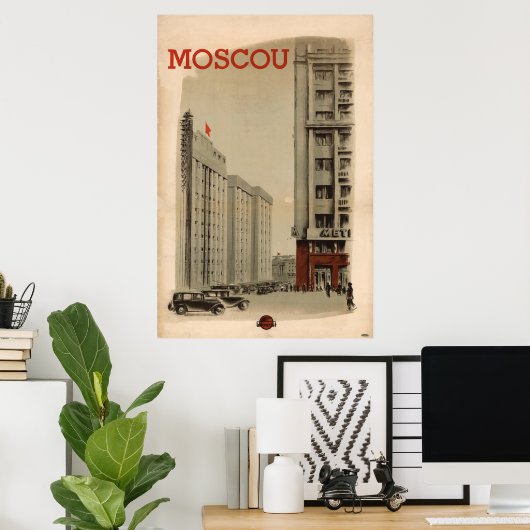 Poster Vintage Moscou (Bureau à domicile)