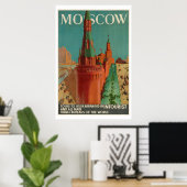 Poster vintage Moscou Intouriste (Bureau à domicile)