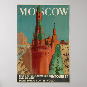 Poster Vintage Moscow Travel