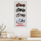 Poster ViNTAGE MOTORCYCLES (Cuisine)