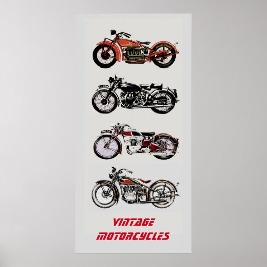 Poster ViNTAGE MOTORCYCLES (Devant)