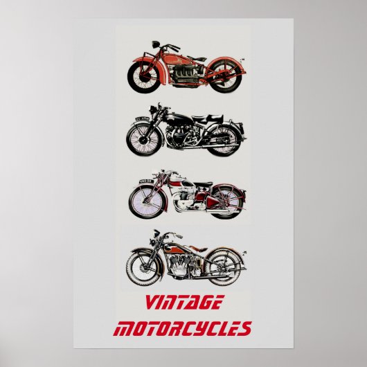 Poster ViNTAGE MOTORCYCLES (Devant)