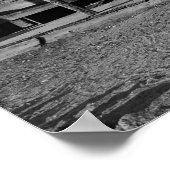 Poster Vintage moulin à vent noir et blanc (Coin)