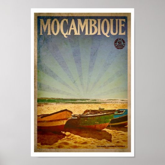 Poster vintage Mozambique Beach Travel (Devant)