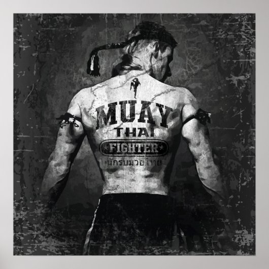 Poster Vintage Muay Thai Fighter (Devant)