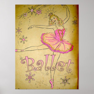 Poster vintage Mur Ballerina
