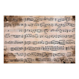 Poster Vintage Music Sheet