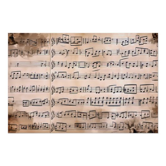 Poster Vintage Music Sheet (Devant)
