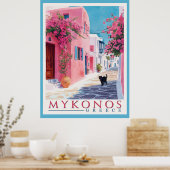 Poster Vintage Mykonos, grec (Cuisine)