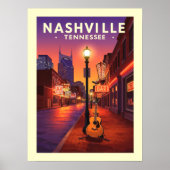 Poster Vintage Nashville Tennessee (Devant)