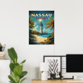 Poster Vintage Nassau Bahamas (Bureau à domicile)