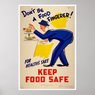 Poster Vintage Ne soyez pas un doigt d'épingle alimentair