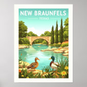 Poster Vintage New Braunfels Texas (Devant)