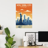Poster Vintage New York (Bureau à domicile)